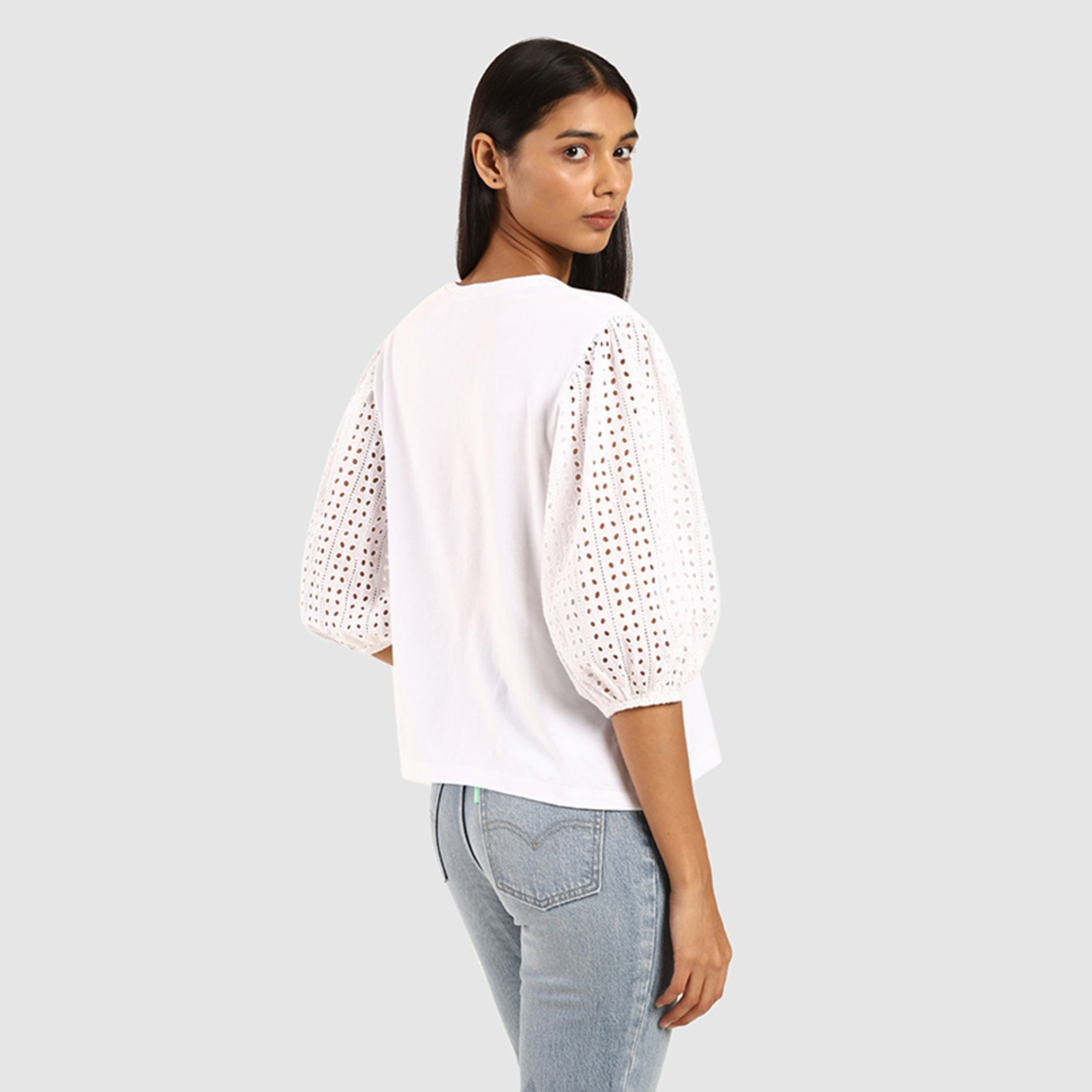 Levi's Embroidered Round Neck Short Sleeves Women's Top-women-clothing-shirtsandblouses-blouses-image-3
