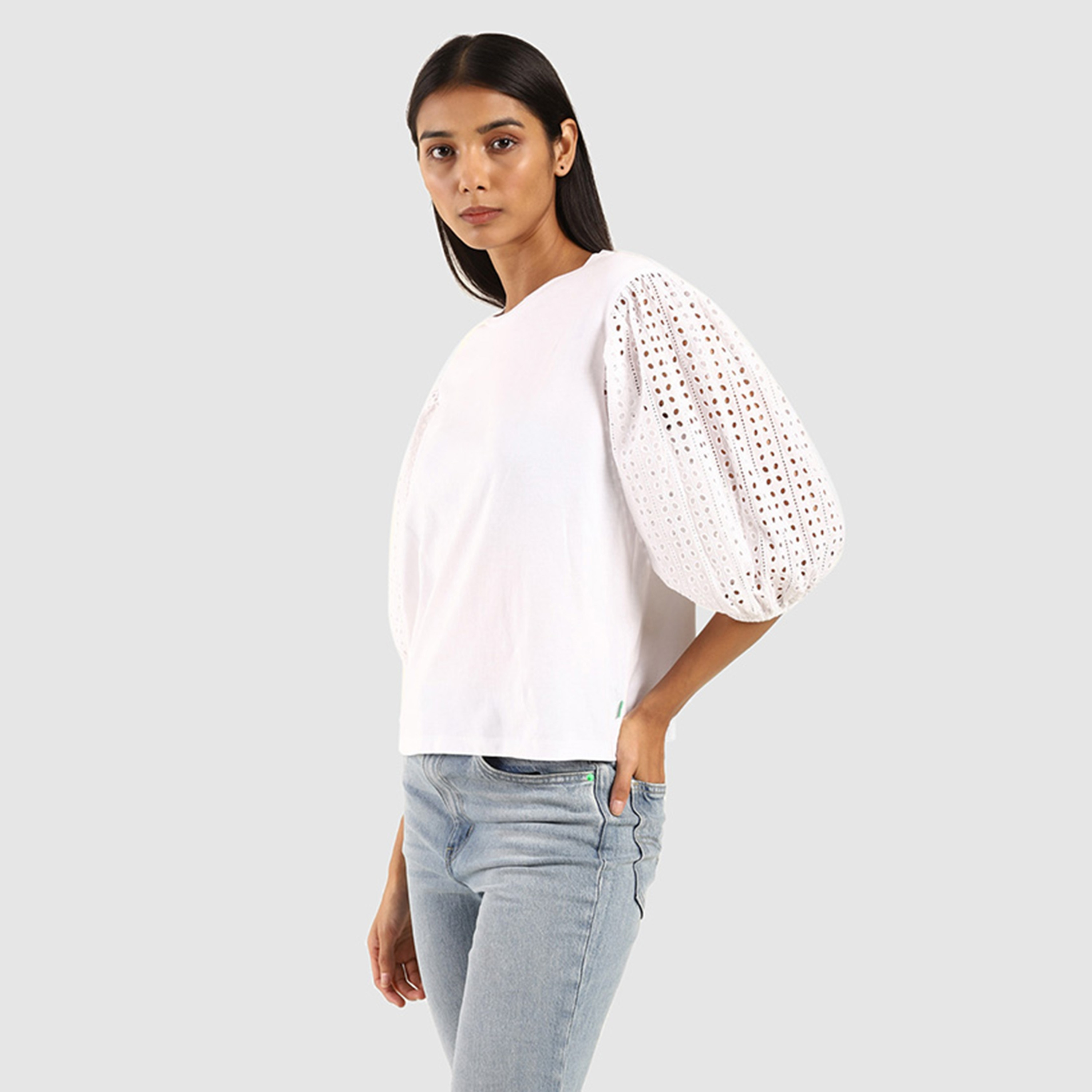 Levi's Embroidered Round Neck Short Sleeves Women's Top-women-clothing-shirtsandblouses-blouses-image-4