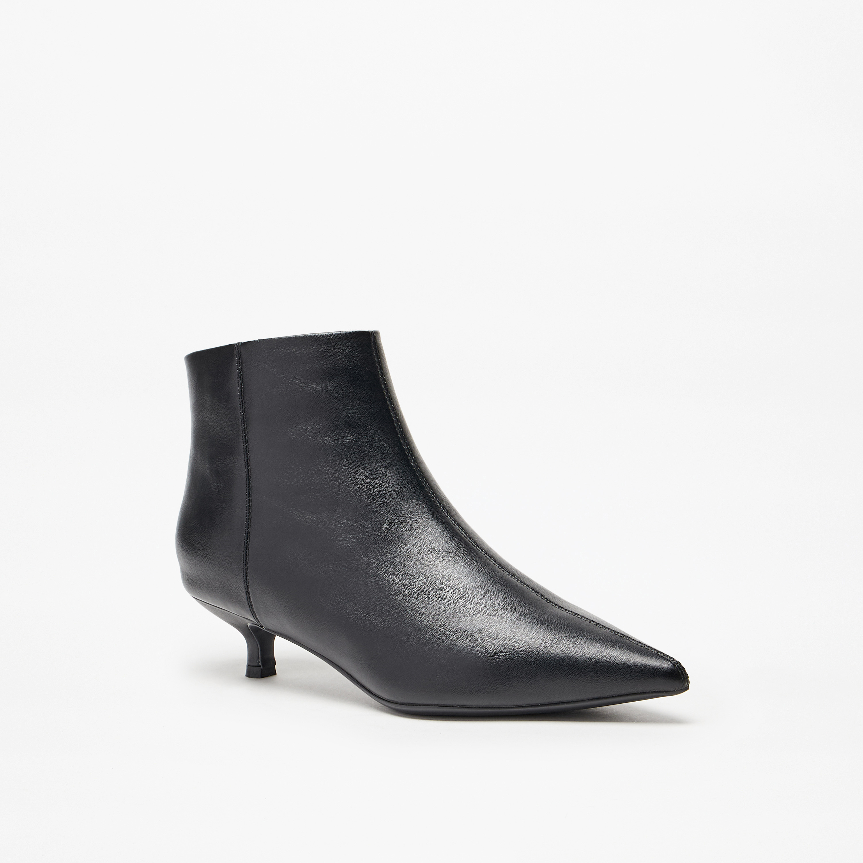 Buy Women s Celeste Women s Solid Ankle Boots with Kitten Heel and Zip Closure Online Centrepoint Oman