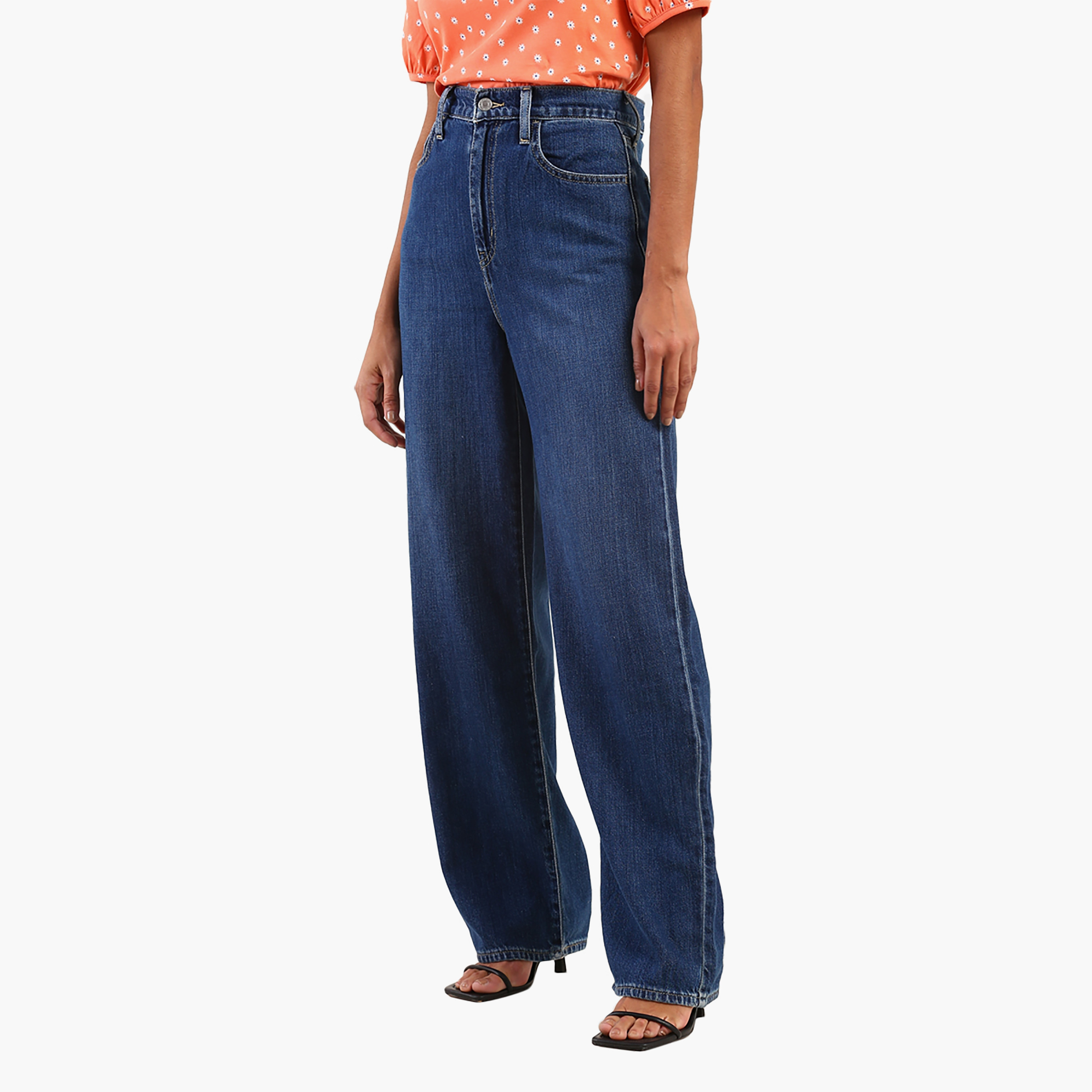 جينز نسائي من Levi's ذو قصة مستقيمة باللون الأزرق و5 جيوب-women-clothing-bottoms-jeans-image-3