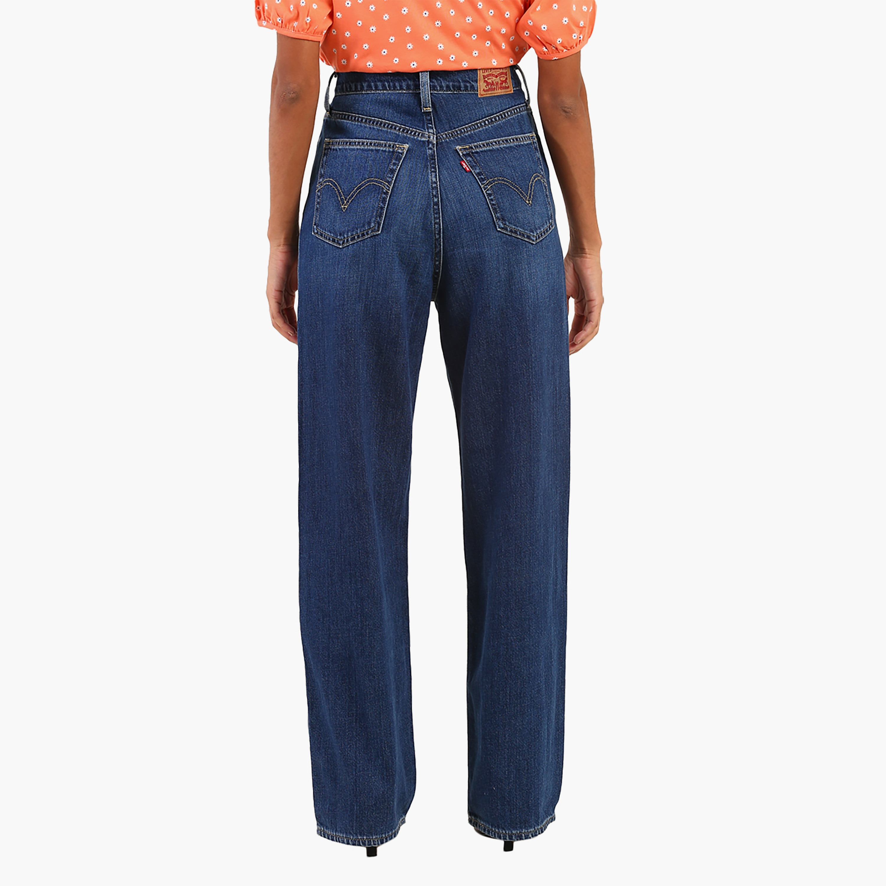Levi's Straight Fit Blue 5 Pockets Women's Jeans-women-clothing-bottoms-jeans-image-4
