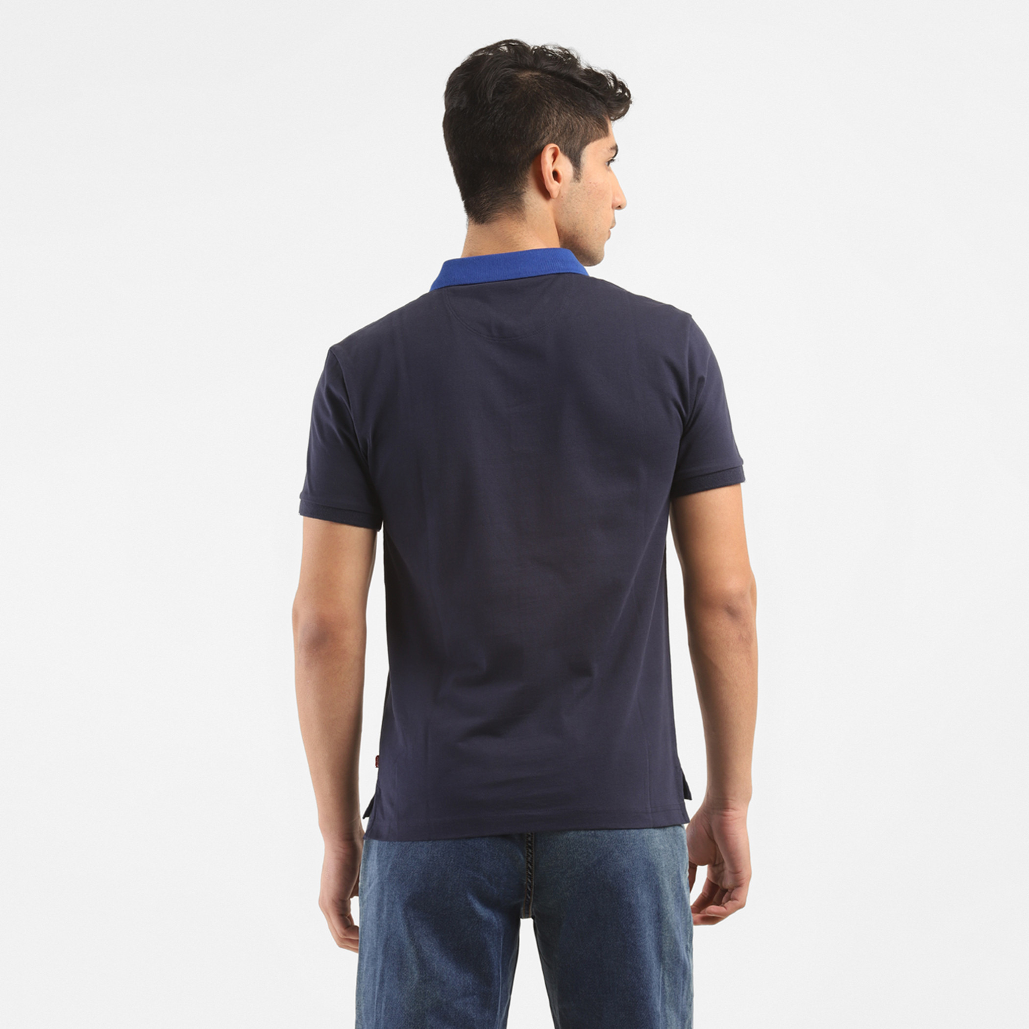 تي شيرت بولو ليفي بأكمام قصيرة بياقة مقوسة اللون أزرق للرجال-men-clothing-tshirtsandpolos-polos-image-2