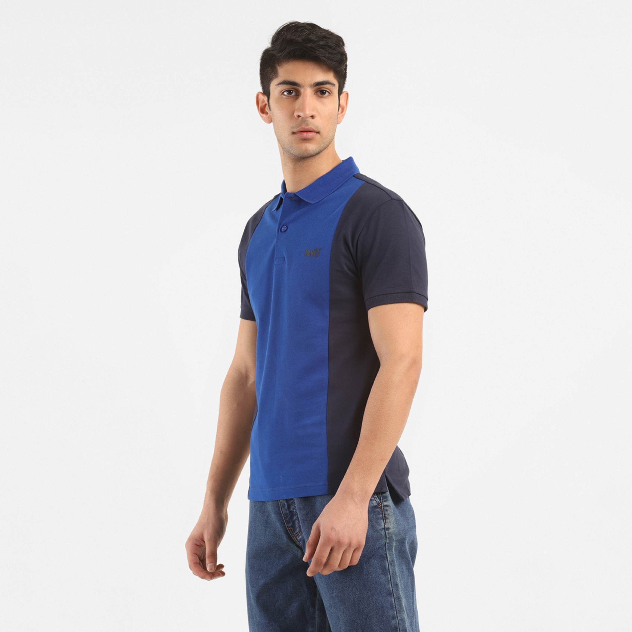 تي شيرت بولو ليفي بأكمام قصيرة بياقة مقوسة اللون أزرق للرجال-men-clothing-tshirtsandpolos-polos-image-3