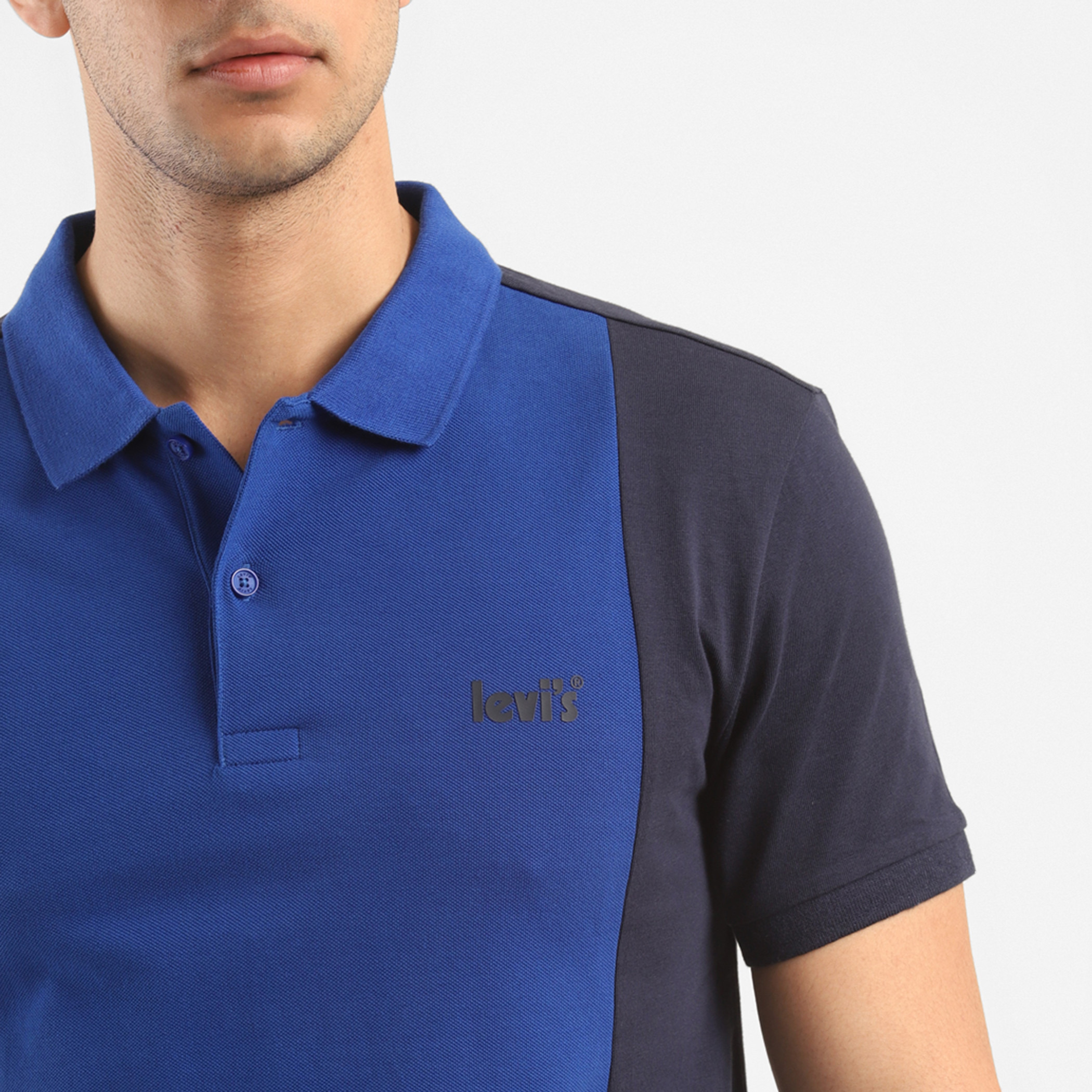 تي شيرت بولو ليفي بأكمام قصيرة بياقة مقوسة اللون أزرق للرجال-men-clothing-tshirtsandpolos-polos-image-4