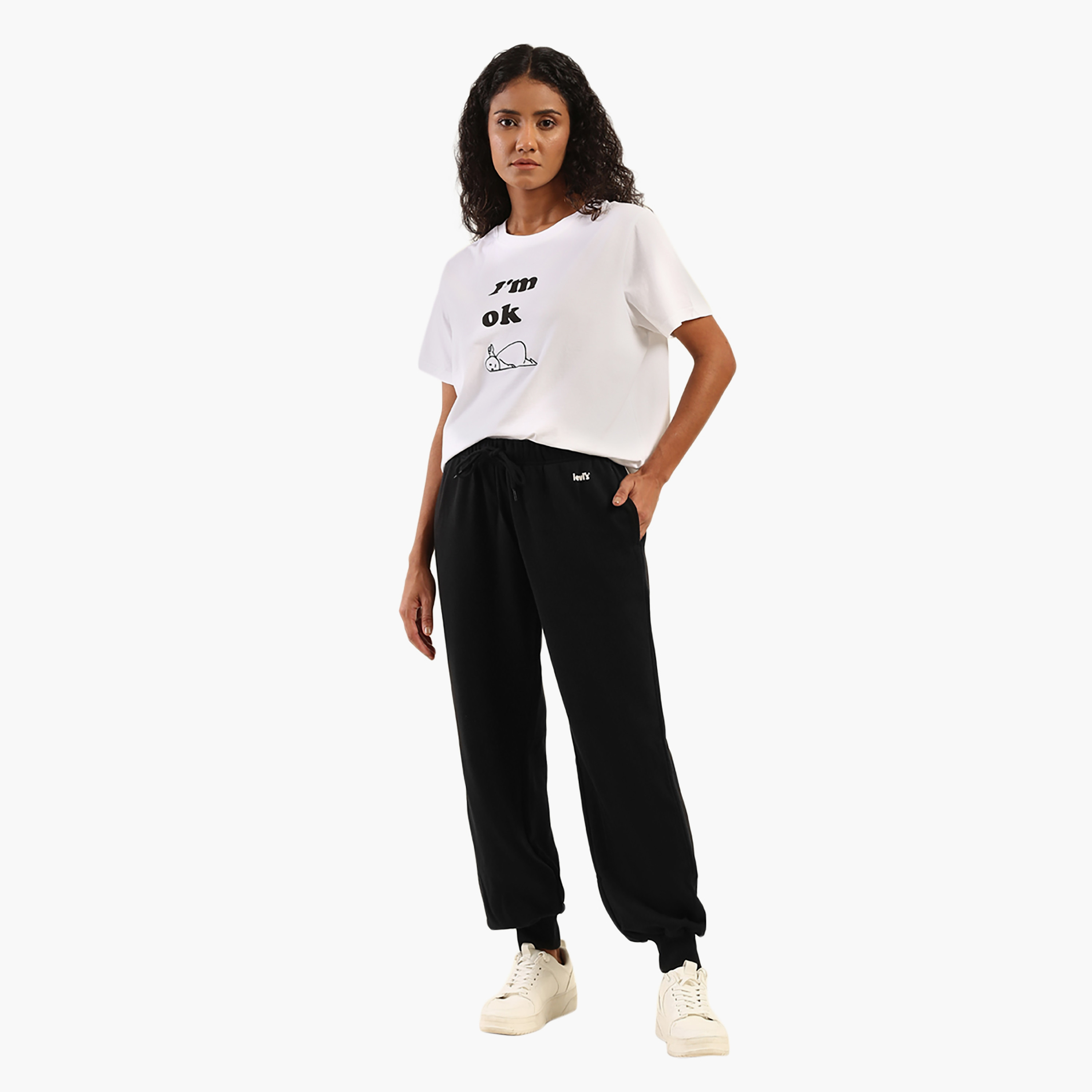 بنطال رياضي نسائي برباط متوسط ​​الارتفاع من Levi's-women-clothing-bottoms-joggers-image-2
