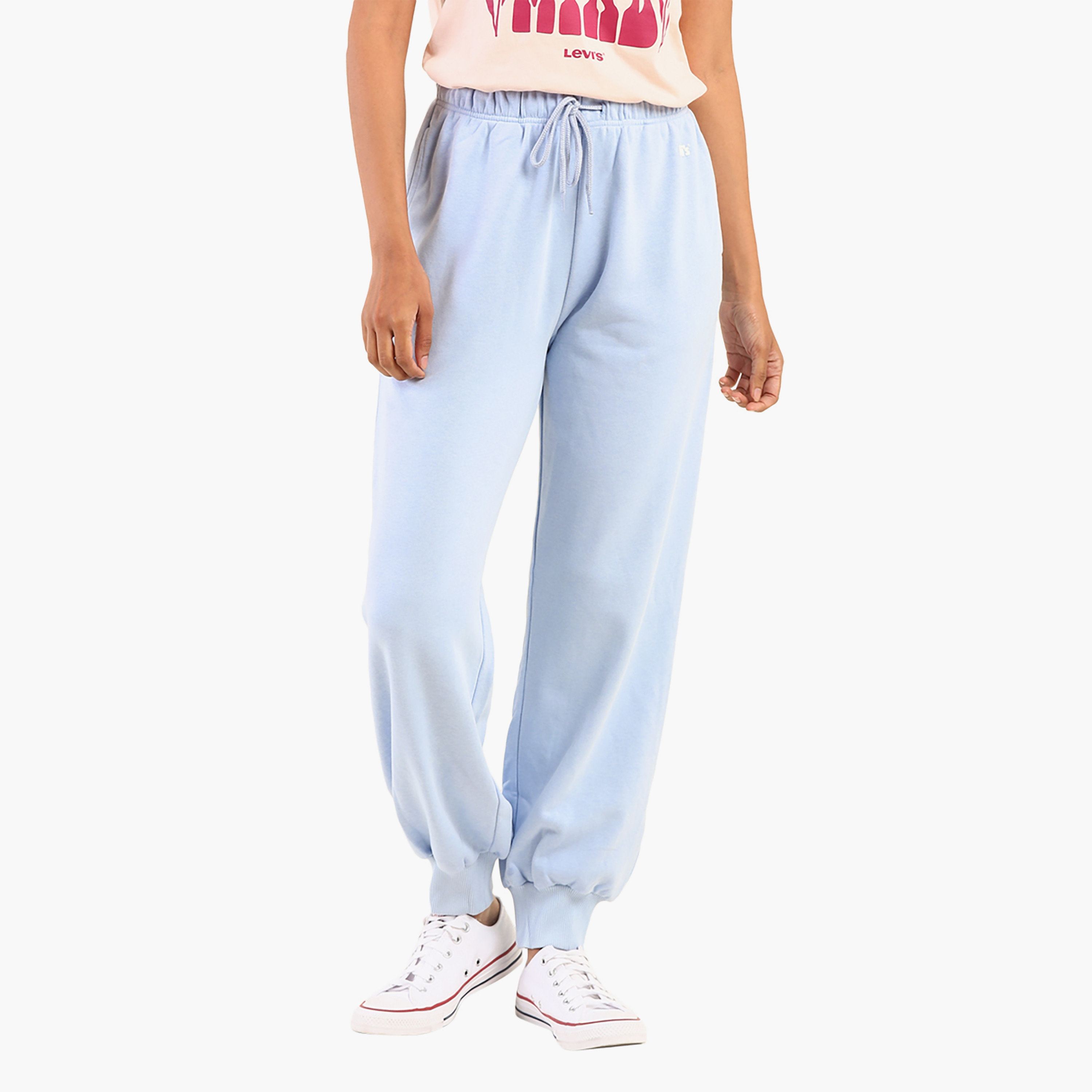 بنطال رياضي نسائي برباط متوسط ​​الارتفاع من Levi's-women-clothing-bottoms-joggers-image-1