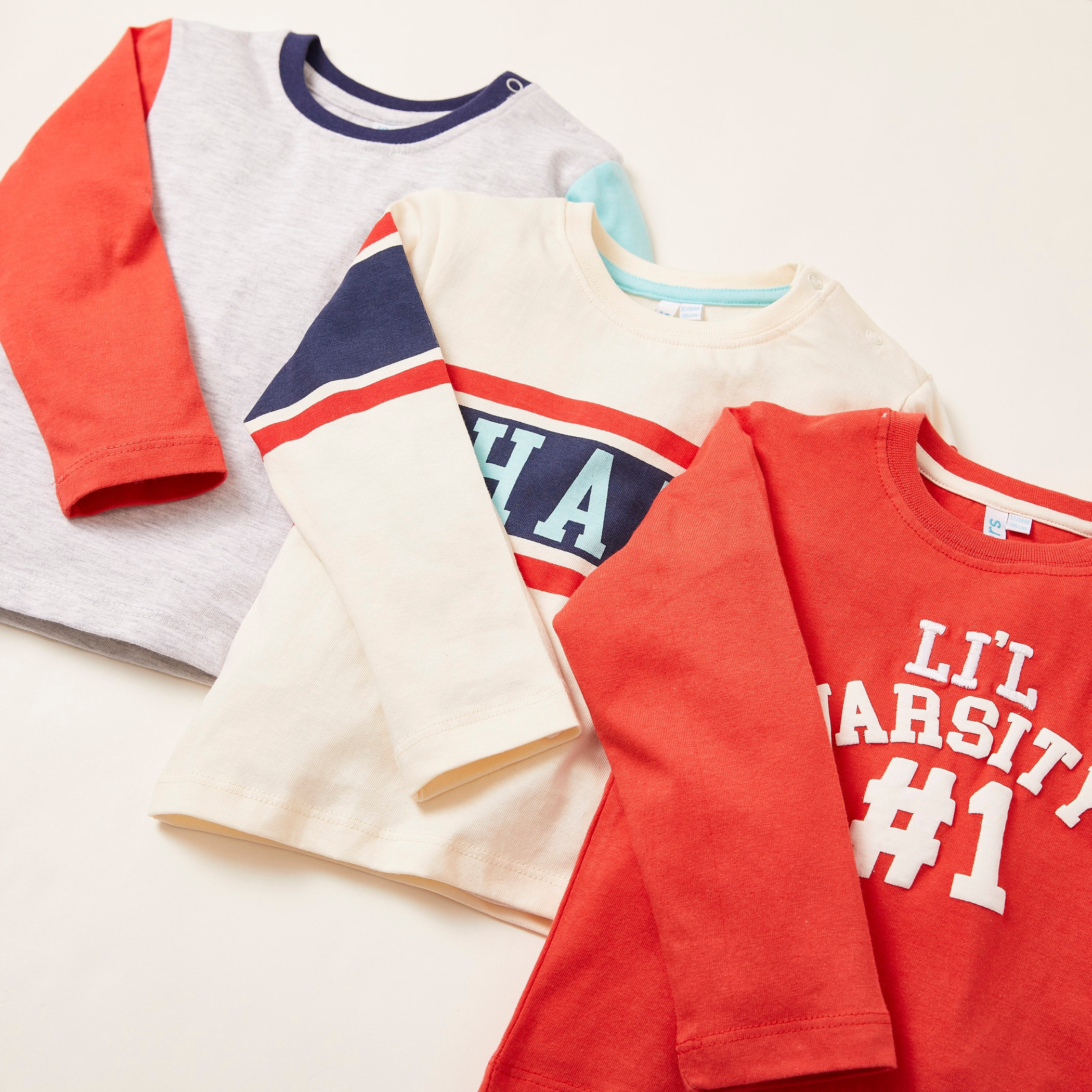 Juniors Graphic Print Round Neck T-shirt - Set of 3-baby-boys-clothing-tshirtsandpolos-image-5