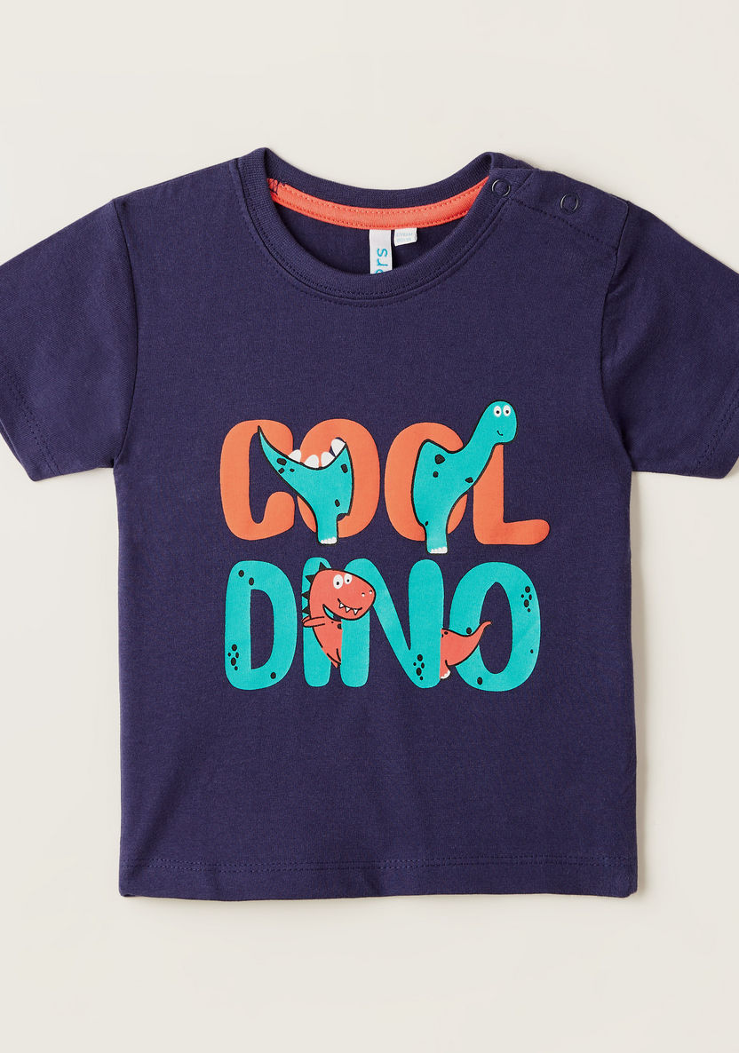 Juniors Graphic Print T-shirt with Round Neck and Short Sleeves-T Shirts-image-0