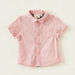 Juniors Solid Shirt with Spread Collar and Short Sleeves-Shirts-thumbnail-0