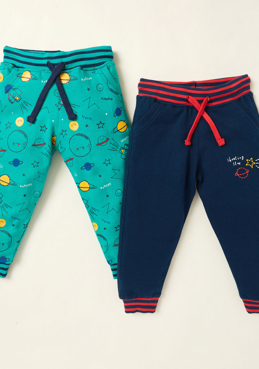 Juniors Printed Pants with Drawstring Closure - Set of 2-Pants-image-0