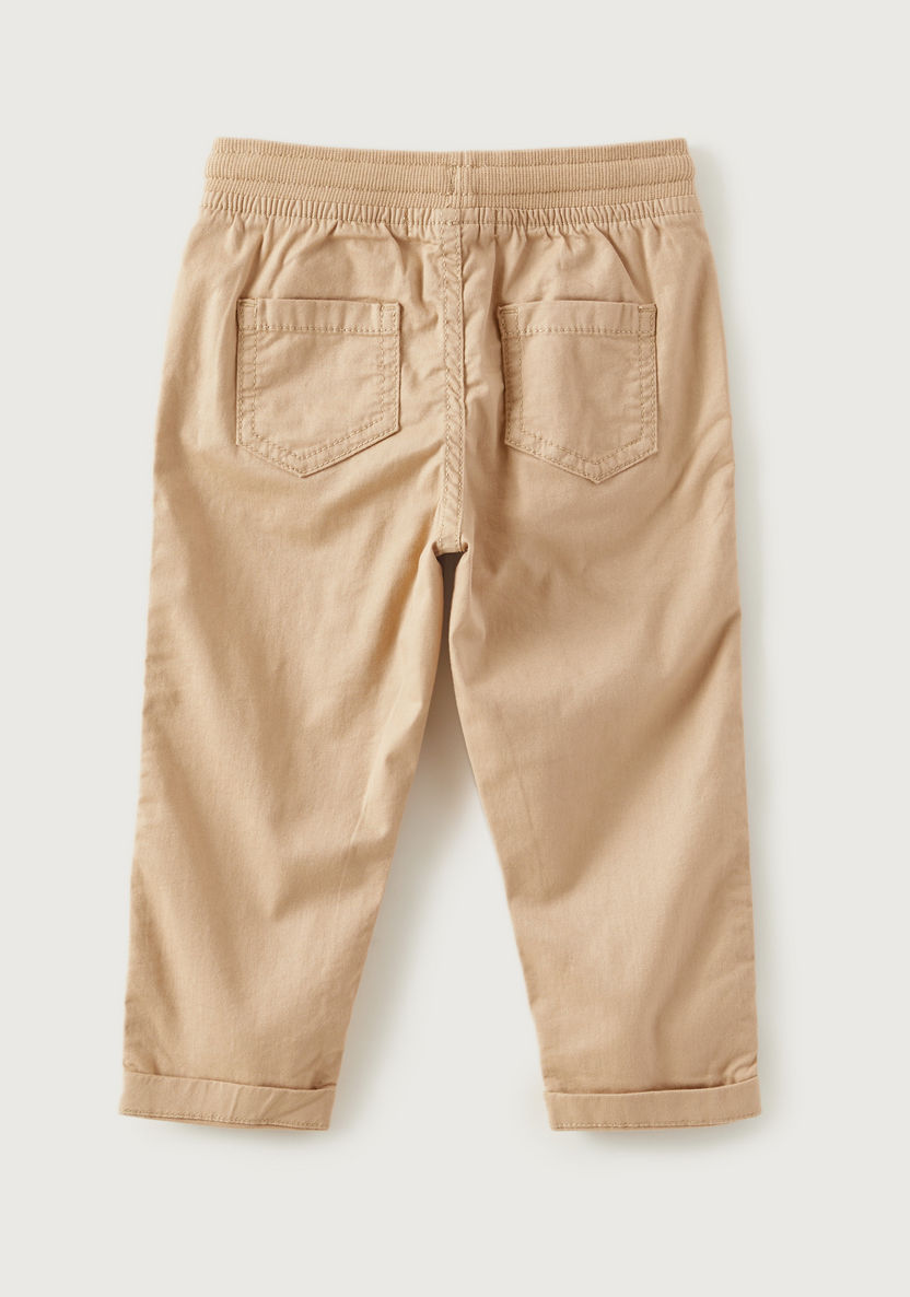 Juniors Solid Woven Pants with Drawstring Closure-Pants-image-3