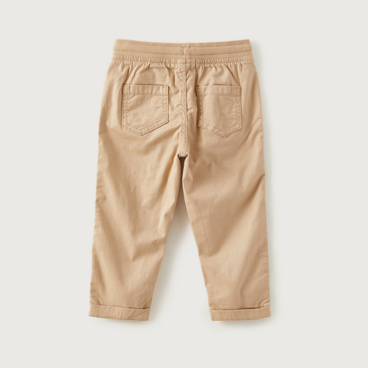 Juniors Solid Woven Pants with Drawstring Closure