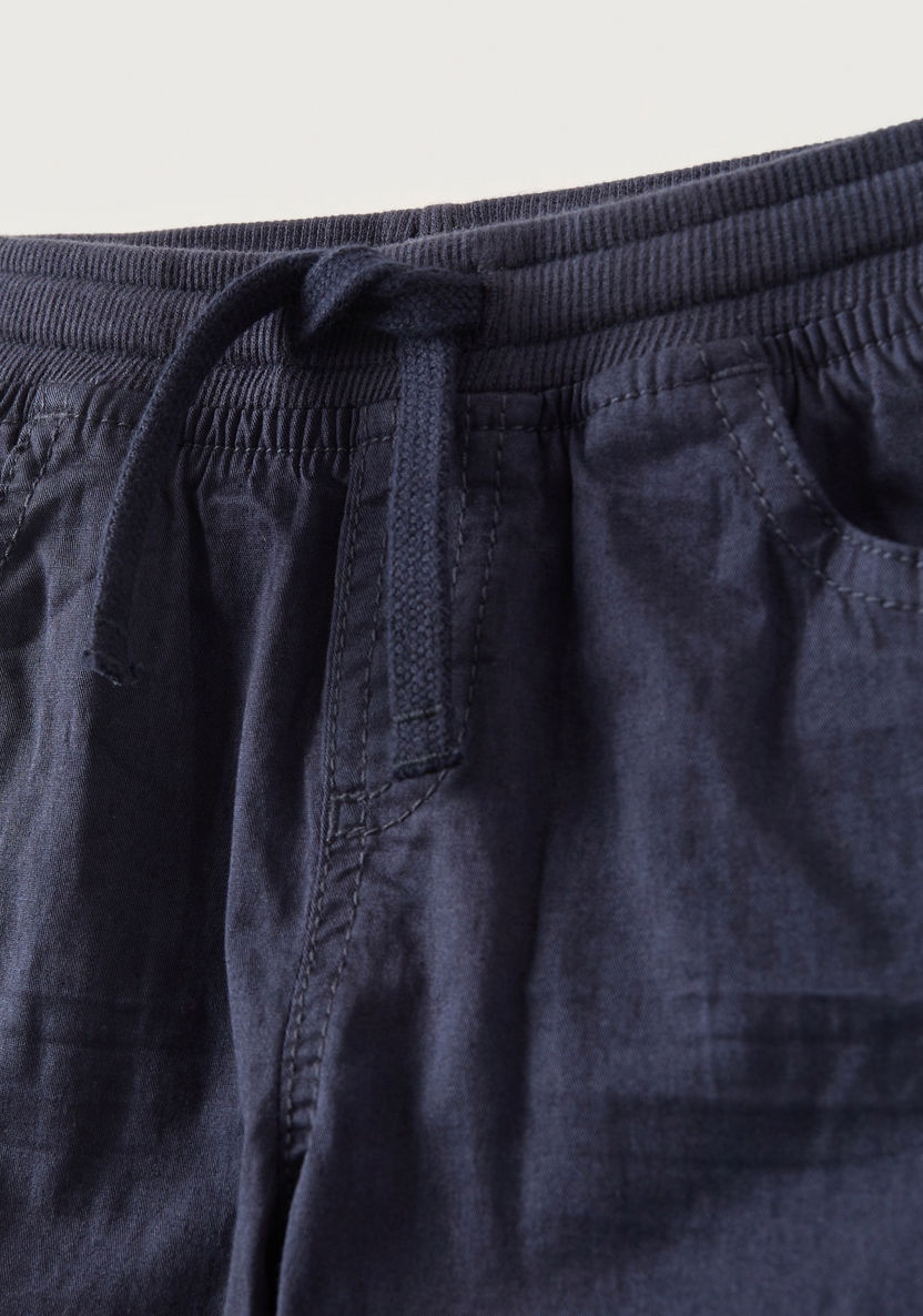 Juniors Solid Woven Pants with Drawstring Closure-Pants-image-1