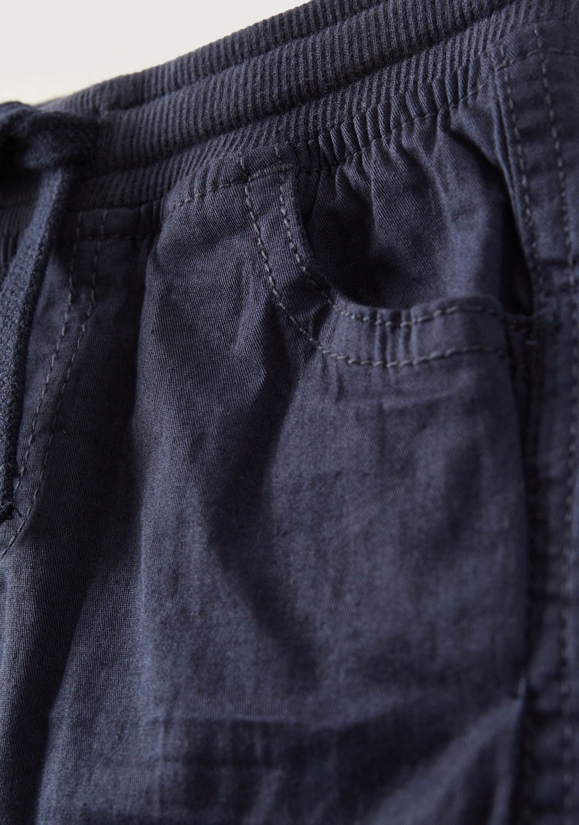 Juniors Solid Woven Pants with Drawstring Closure-Pants-image-2