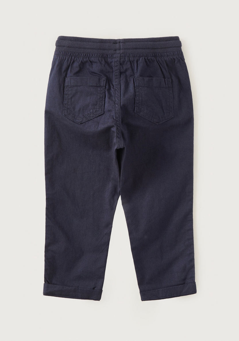 Juniors Solid Woven Pants with Drawstring Closure-Pants-image-4