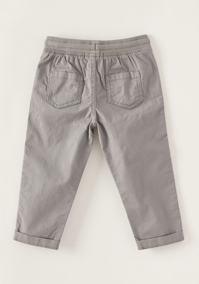 Juniors Solid Woven Pants with Drawstring Closure-Pants-image-2