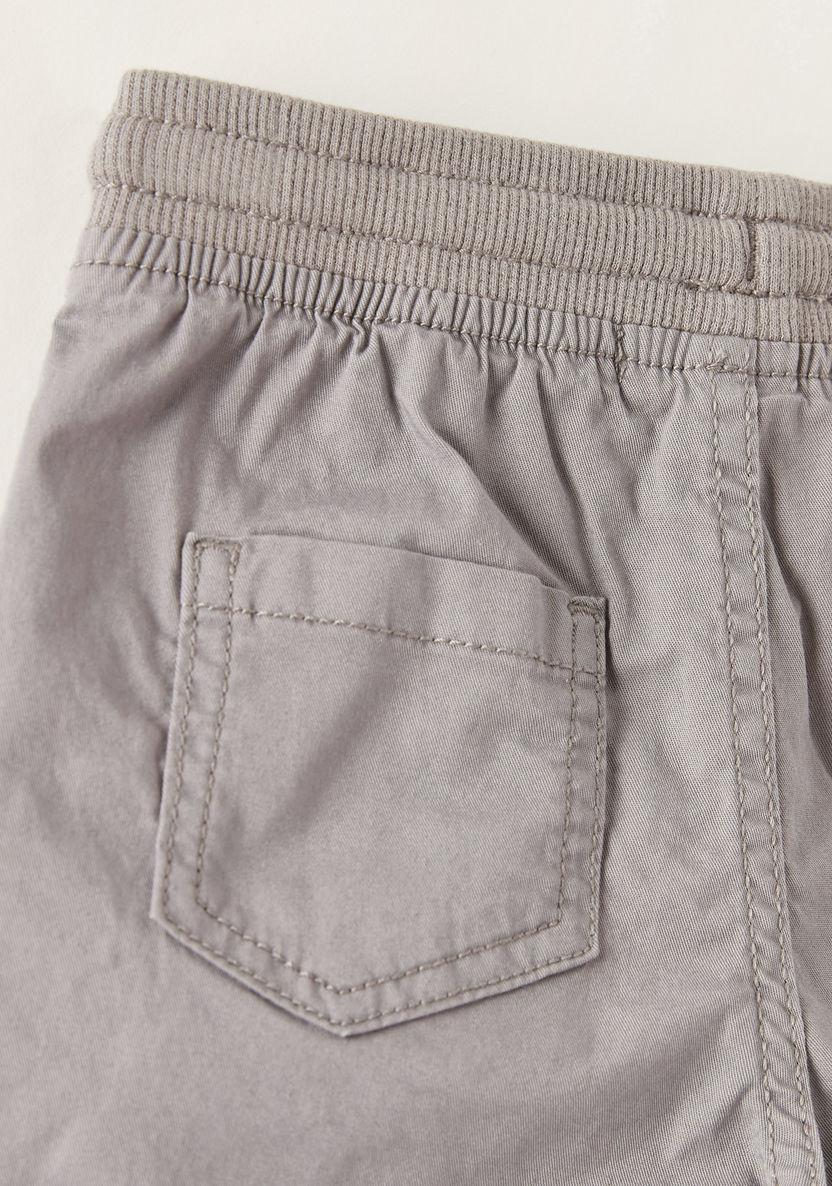 Juniors Solid Woven Pants with Drawstring Closure-Pants-image-3