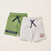 Juniors Textured Shorts with Drawstring Closure - Set of 2-Shorts-thumbnail-0