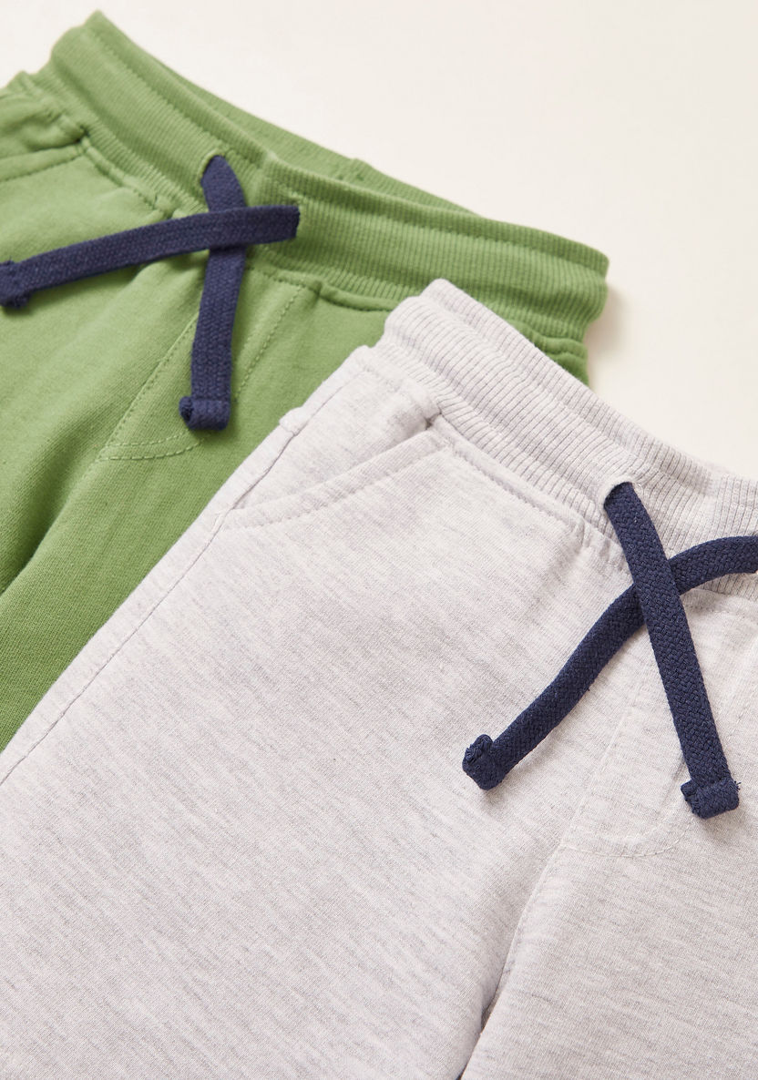 Juniors Textured Shorts with Drawstring Closure - Set of 2-Shorts-image-3
