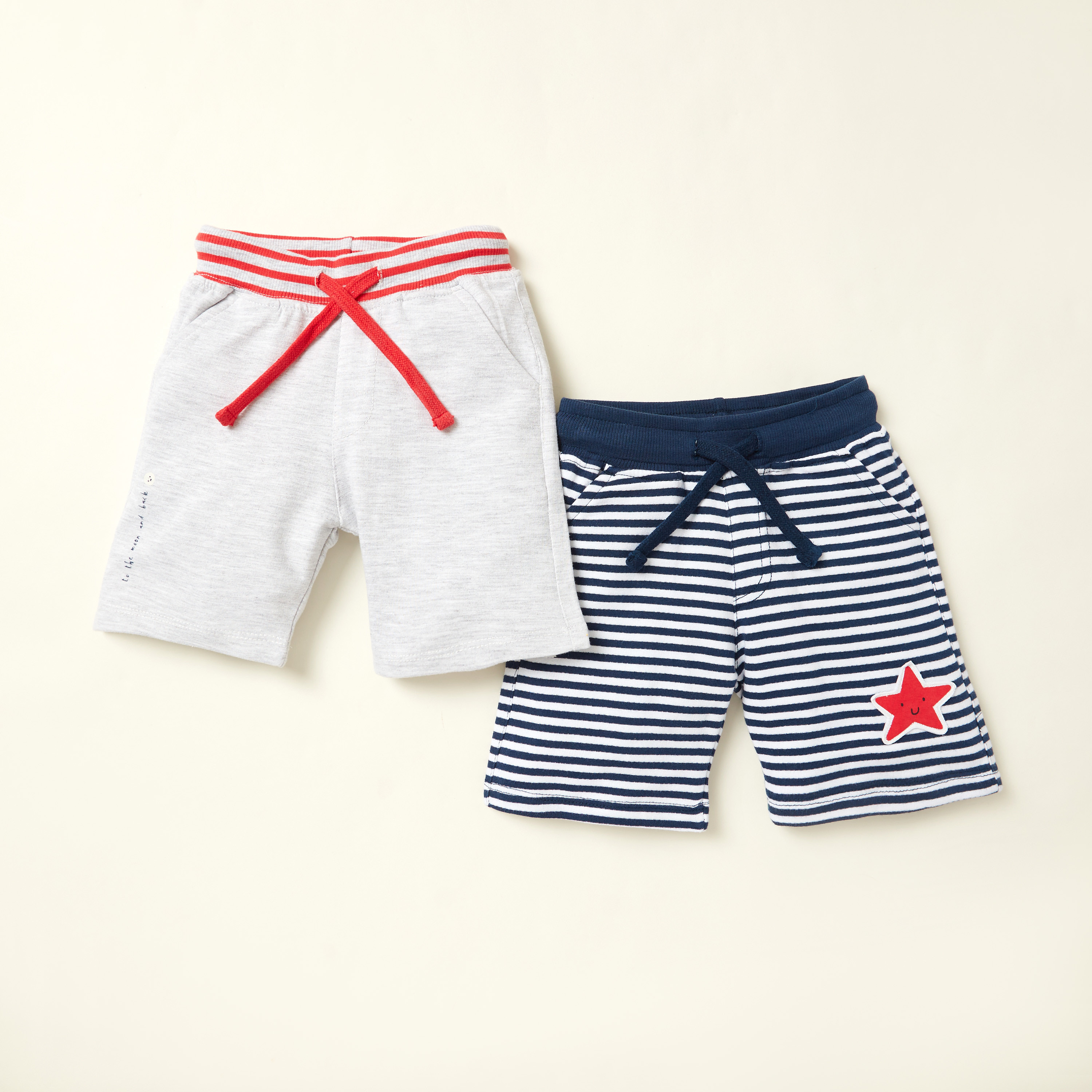 Juniors Knit Shorts with Pockets and Elasticated Waist - Set of 2-baby-boys-clothing-bottoms-shorts-image-1
