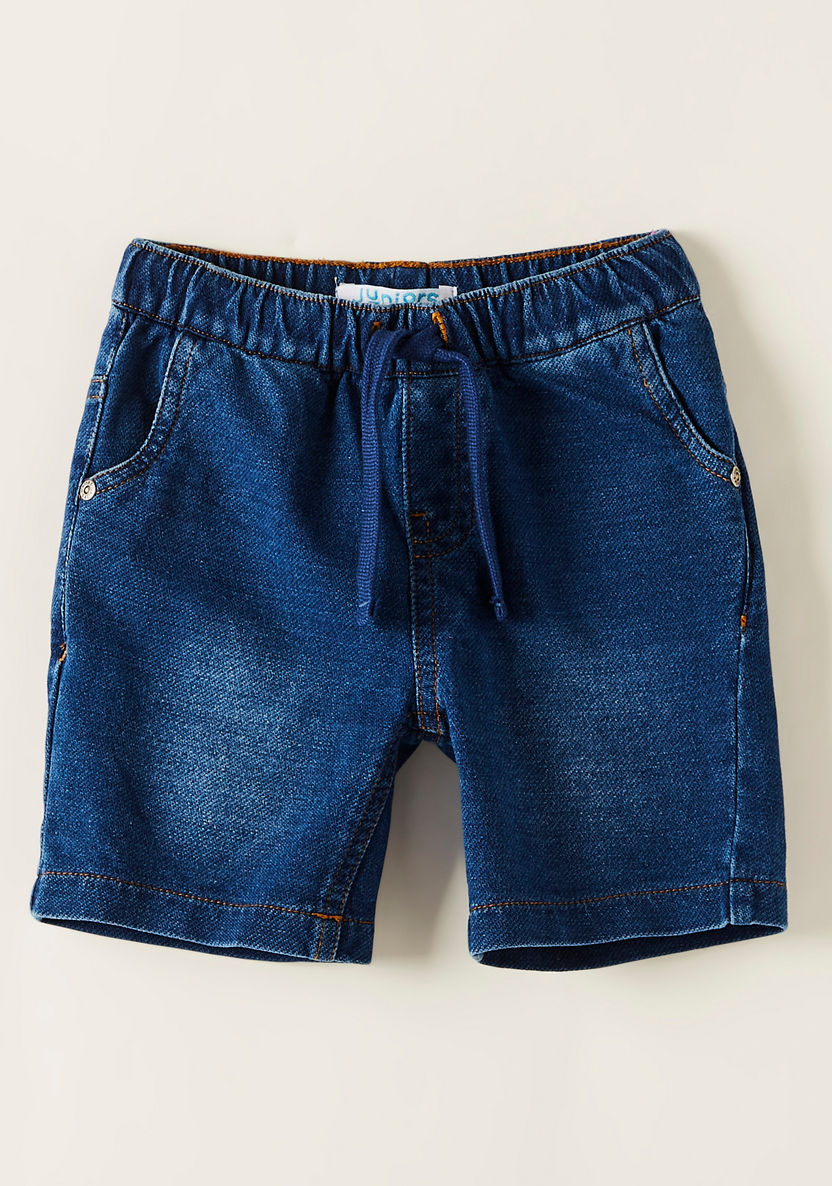 Juniors Regular Fit Denim Shorts-Shorts-image-0