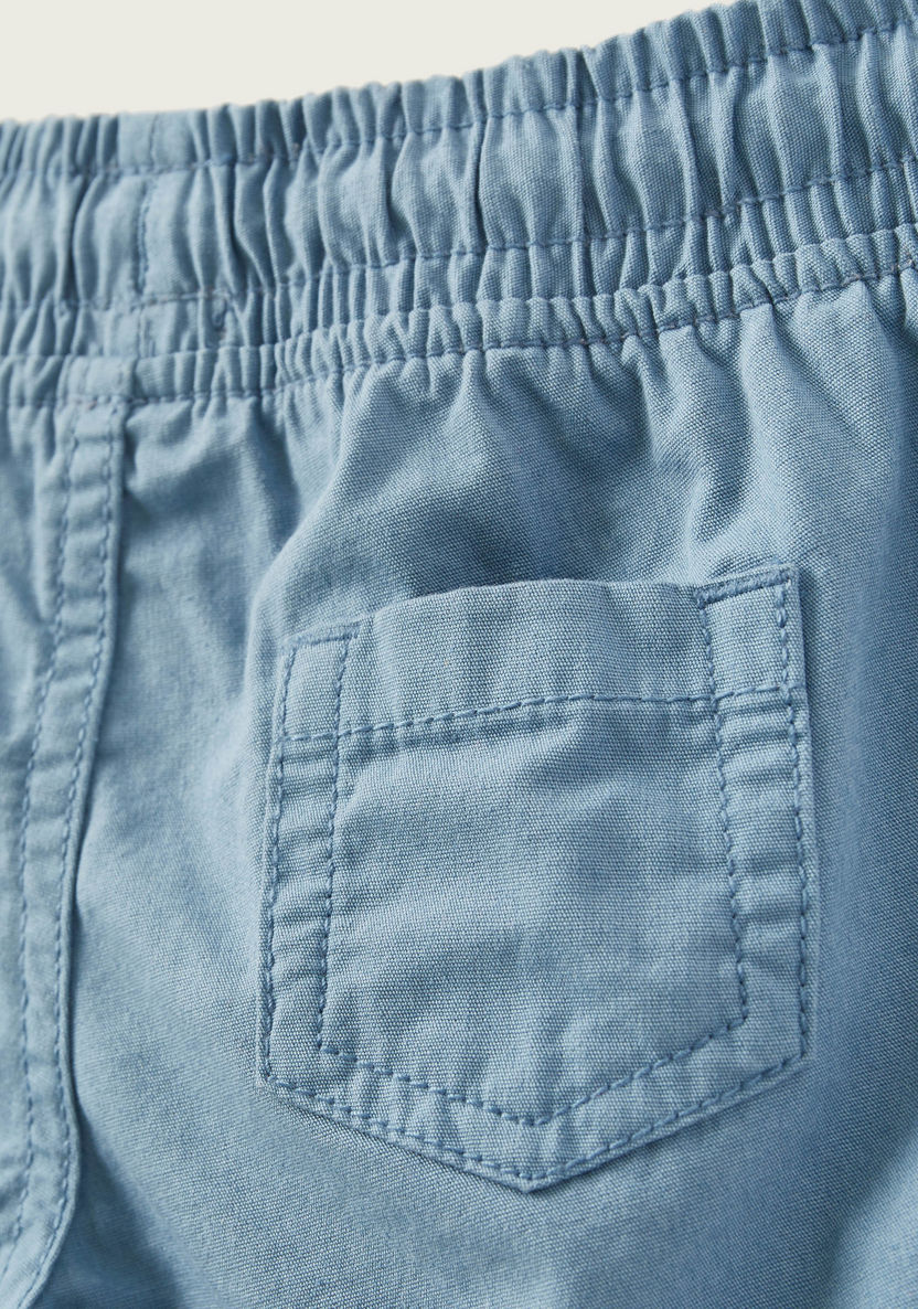 Juniors Solid Shorts with Drawstring Closure and Pockets-Shorts-image-4