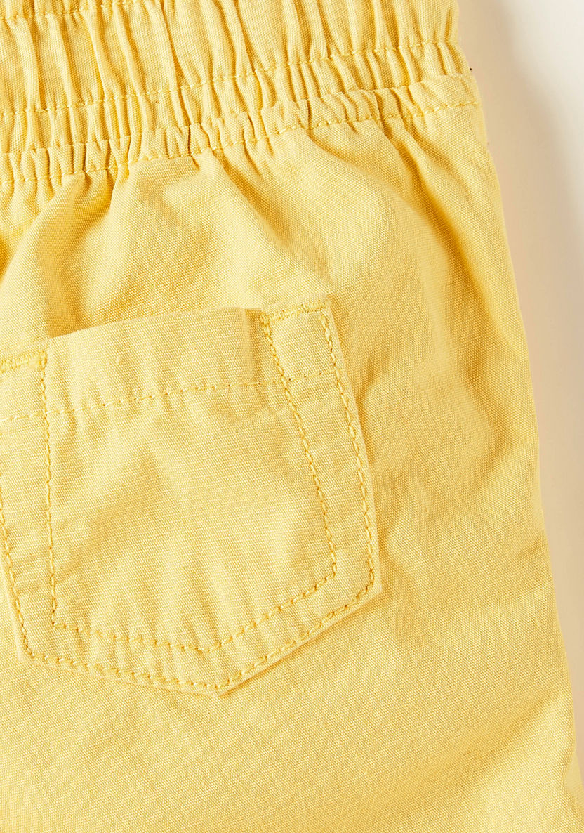 Juniors Solid Shorts with Drawstring Closure and Pockets-Shorts-image-2