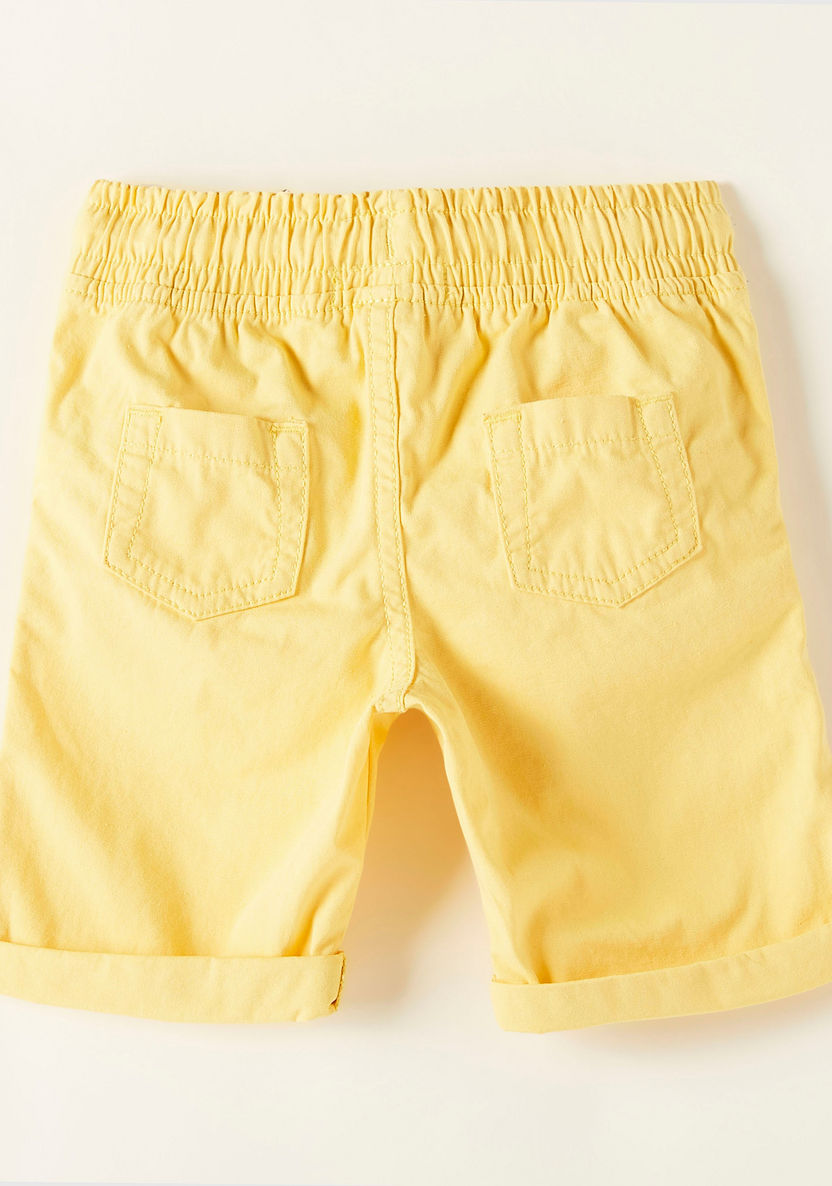 Juniors Solid Shorts with Drawstring Closure and Pockets-Shorts-image-3