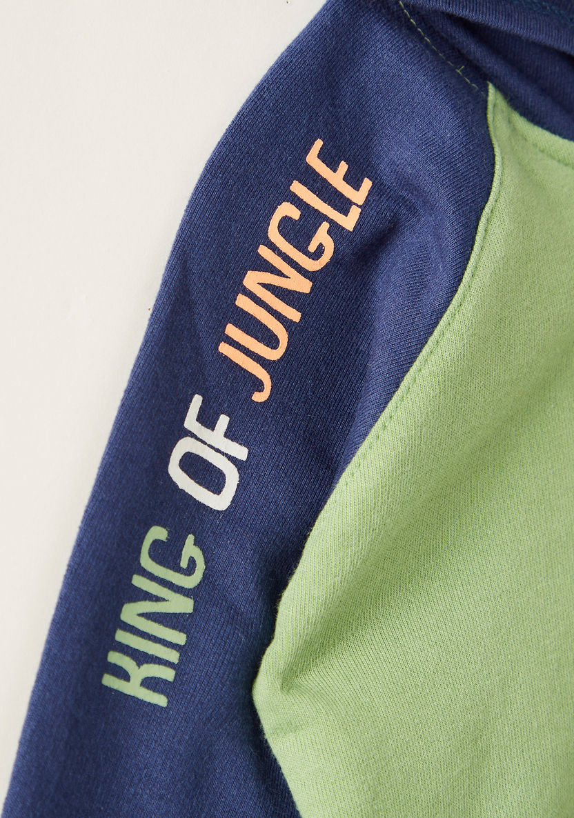 Juniors Print Sweatshirt with Long Sleeves and Hood-Sweatshirts-image-1