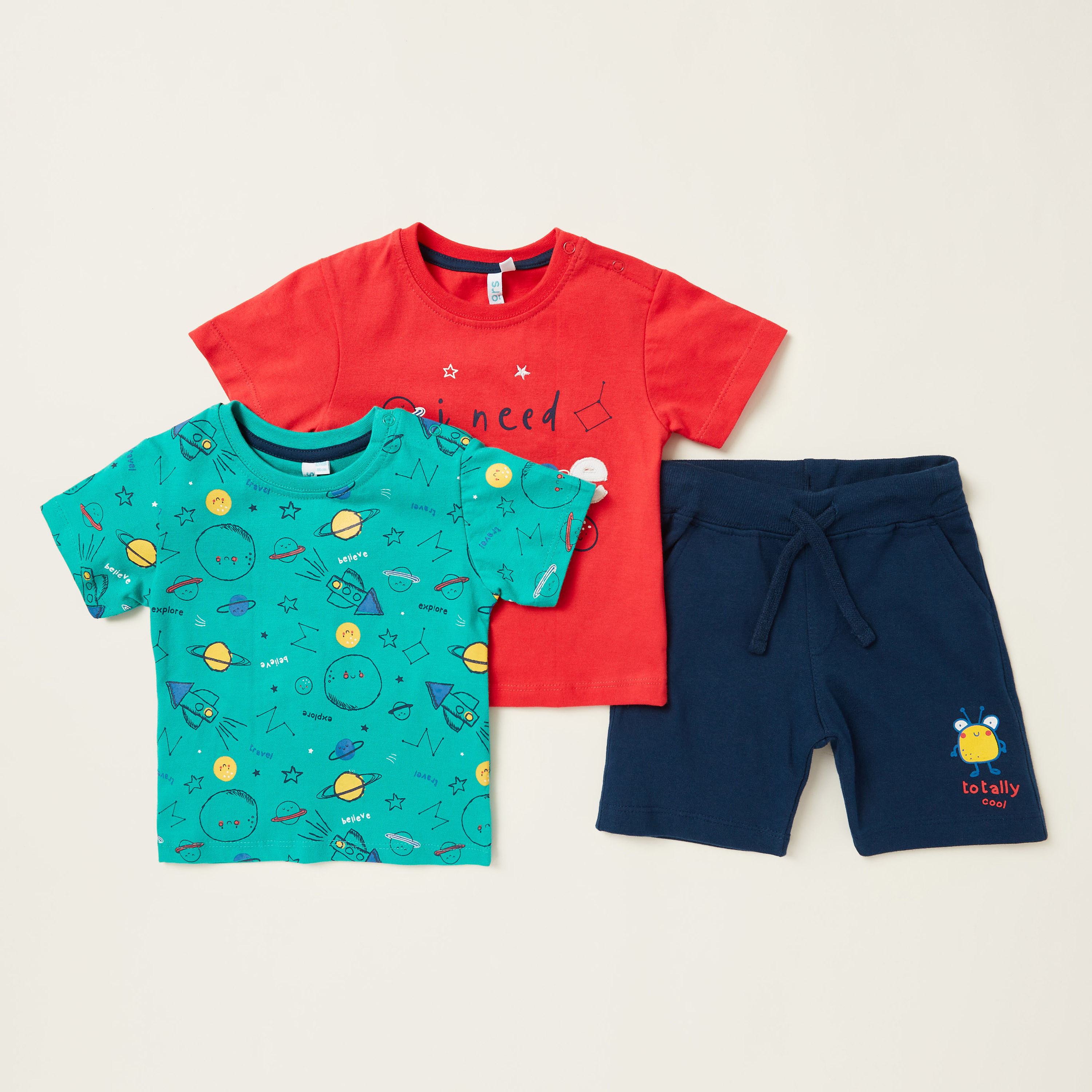طقم شورت وتيشيرت 3 قطع بطبعات من جونيورز-baby-boys-clothing-setsandcoords-image-1