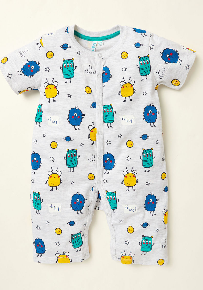 Juniors Printed Short Sleeves Romper - Set of 2-Rompers%2C Dungarees and Jumpsuits-image-1