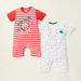 Juniors Graphic Print Rompers with Short Sleeves - Set of 2-Rompers%2C Dungarees and Jumpsuits-thumbnail-0
