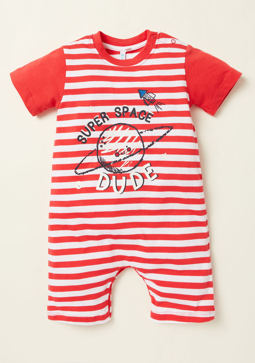 Juniors Graphic Print Rompers with Short Sleeves - Set of 2-Rompers%2C Dungarees and Jumpsuits-image-2
