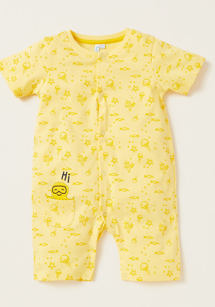 Juniors Printed Romper with Short Sleeves - Pack of 2-Rompers%2C Dungarees and Jumpsuits-image-2