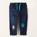 Juniors Solid Jeans with Patch Detail and Drawstring-Jeans-thumbnail-0