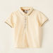 Juniors Textured Polo T-shirt with Short Sleeves-T Shirts-thumbnail-0