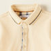 Juniors Textured Polo T-shirt with Short Sleeves-T Shirts-thumbnail-1