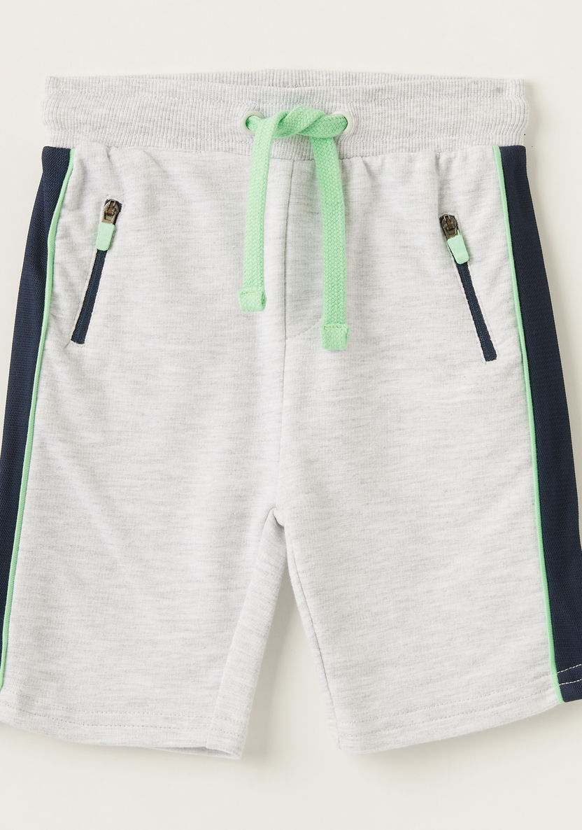 Juniors Solid Shorts with Zippered Pockets and Drawstring Closure-Shorts-image-0