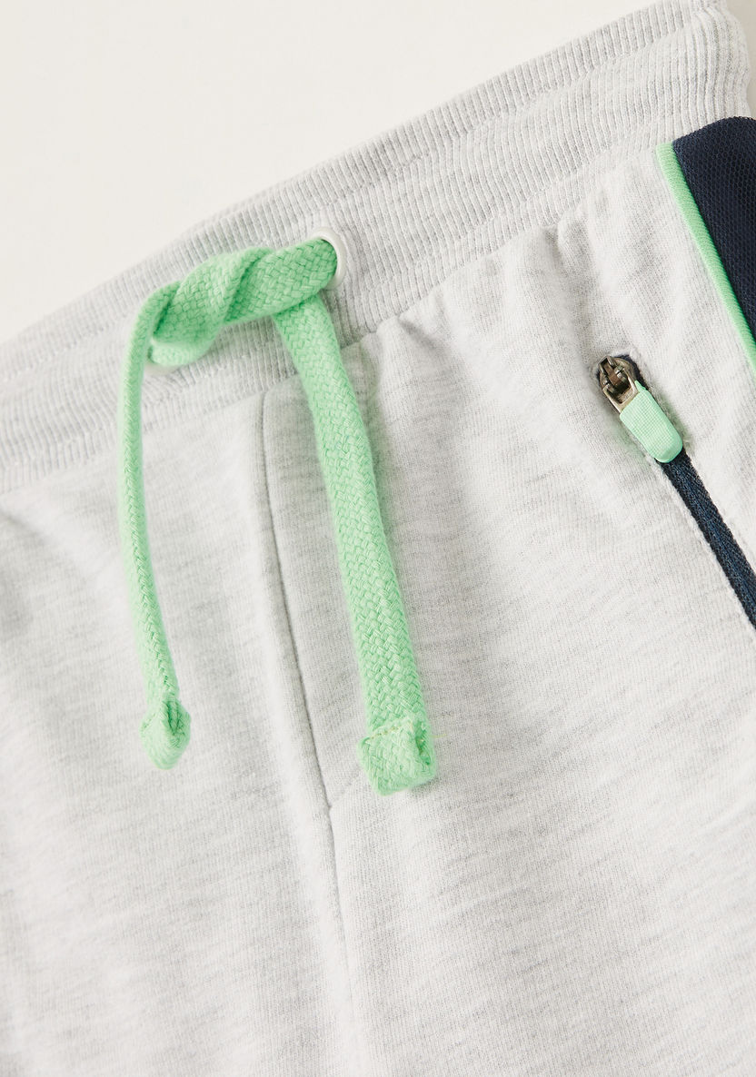 Juniors Solid Shorts with Zippered Pockets and Drawstring Closure-Shorts-image-1