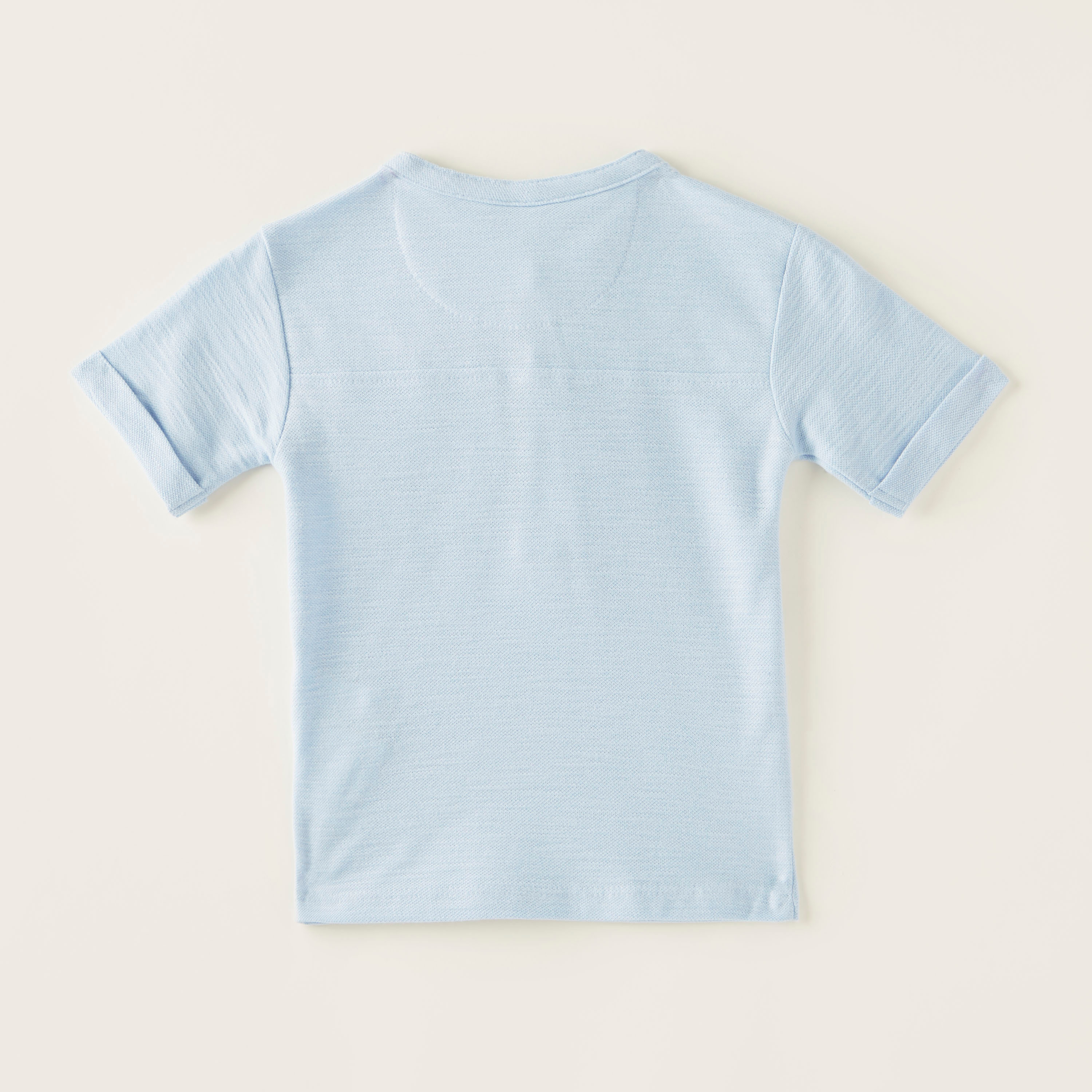 Giggles Solid Round Neck T-shirt with Short Sleeves-baby-boys-clothing-tshirtsandpolos-image-4