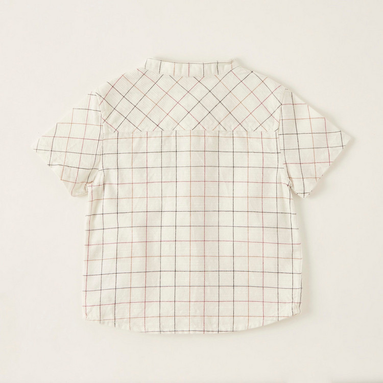 Giggles Checked Shirt with Short Sleeves and Patch Pocket