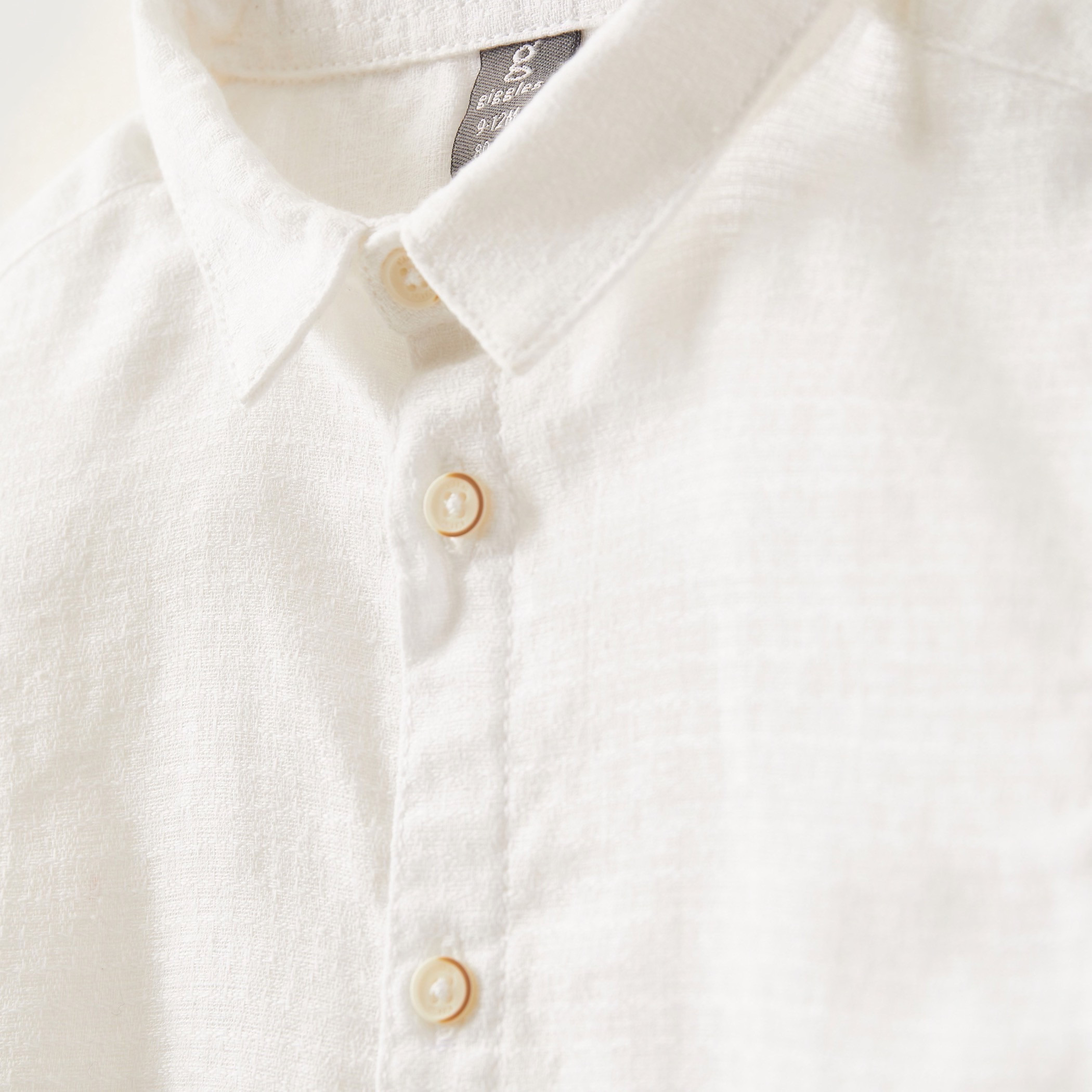 Giggles Solid Collared Shirt with Long Sleeves-baby-boys-clothing-shirts-image-2