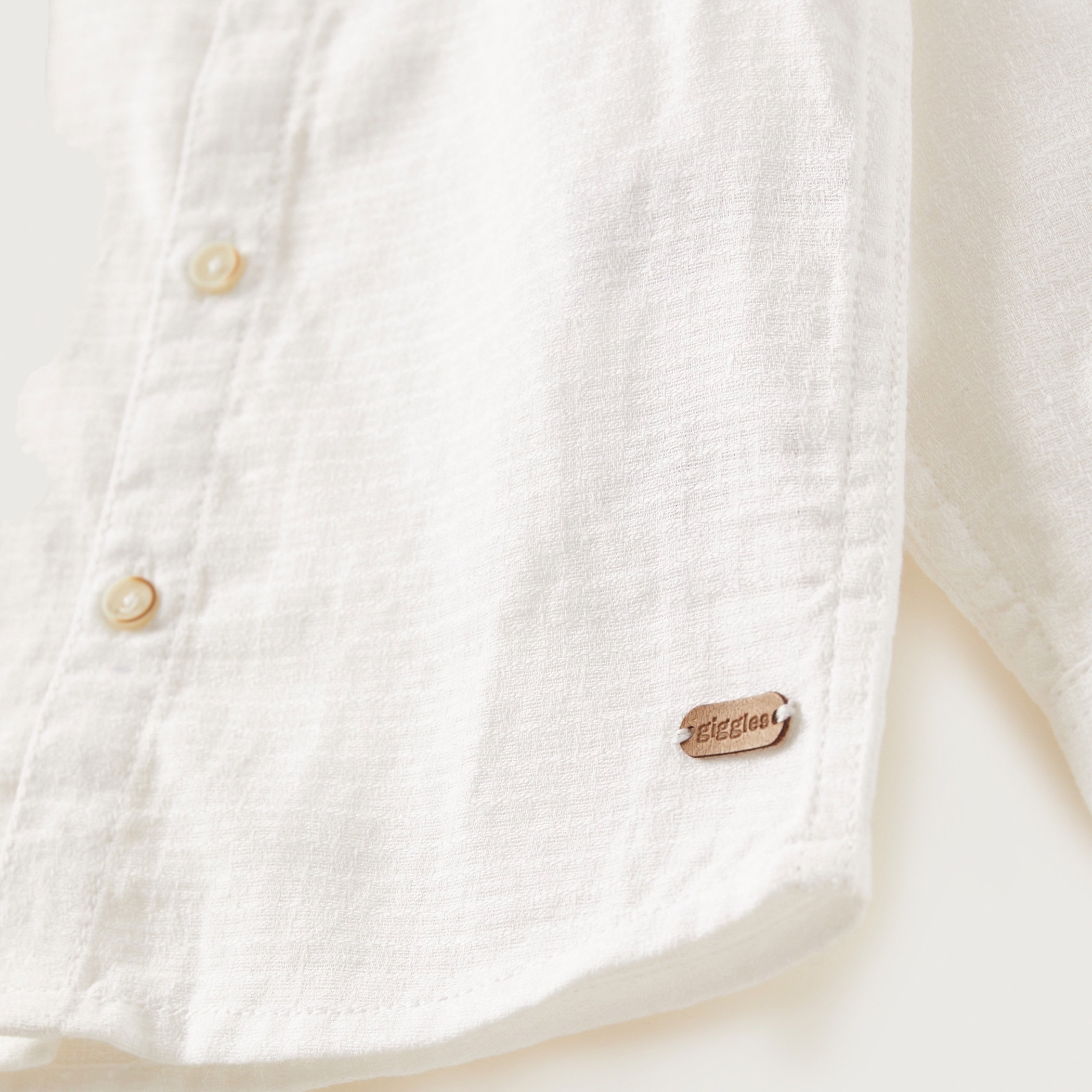 Giggles Solid Collared Shirt with Long Sleeves-baby-boys-clothing-shirts-image-5