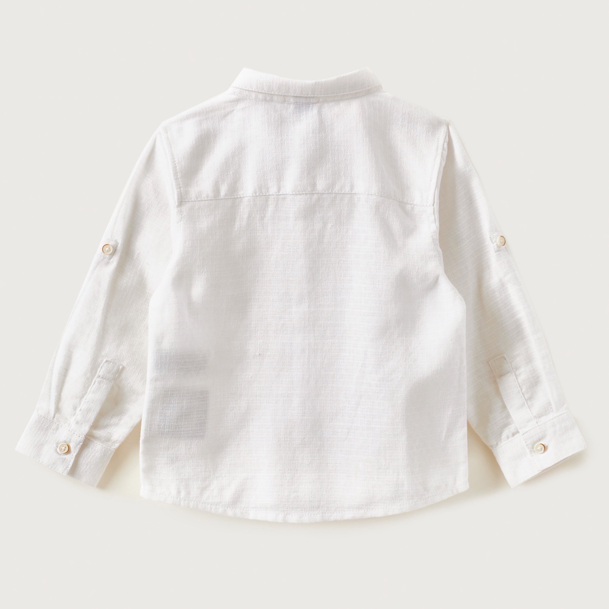 Giggles Solid Collared Shirt with Long Sleeves-baby-boys-clothing-shirts-image-6