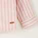 Giggles Striped Shirt with Mandarin Neck and Long Sleeves-Shirts-thumbnail-1