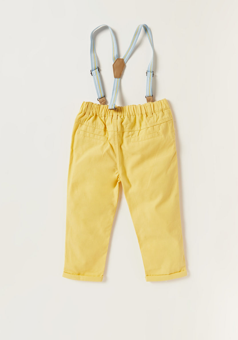 Giggles Solid Woven Pants with Suspenders-Pants-image-3