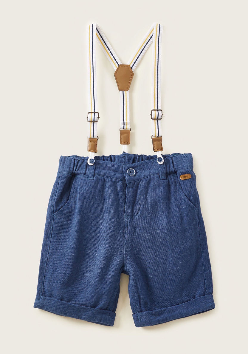 Giggles Solid Shorts with Suspenders and Pockets-Shorts-image-0