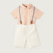 Giggles Collared Shirt and Shorts Set with Suspenders-Clothes Sets-thumbnail-0