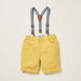Giggles Checked Collared Shirt and Solid Shorts Set with Suspenders-Clothes Sets-thumbnail-3