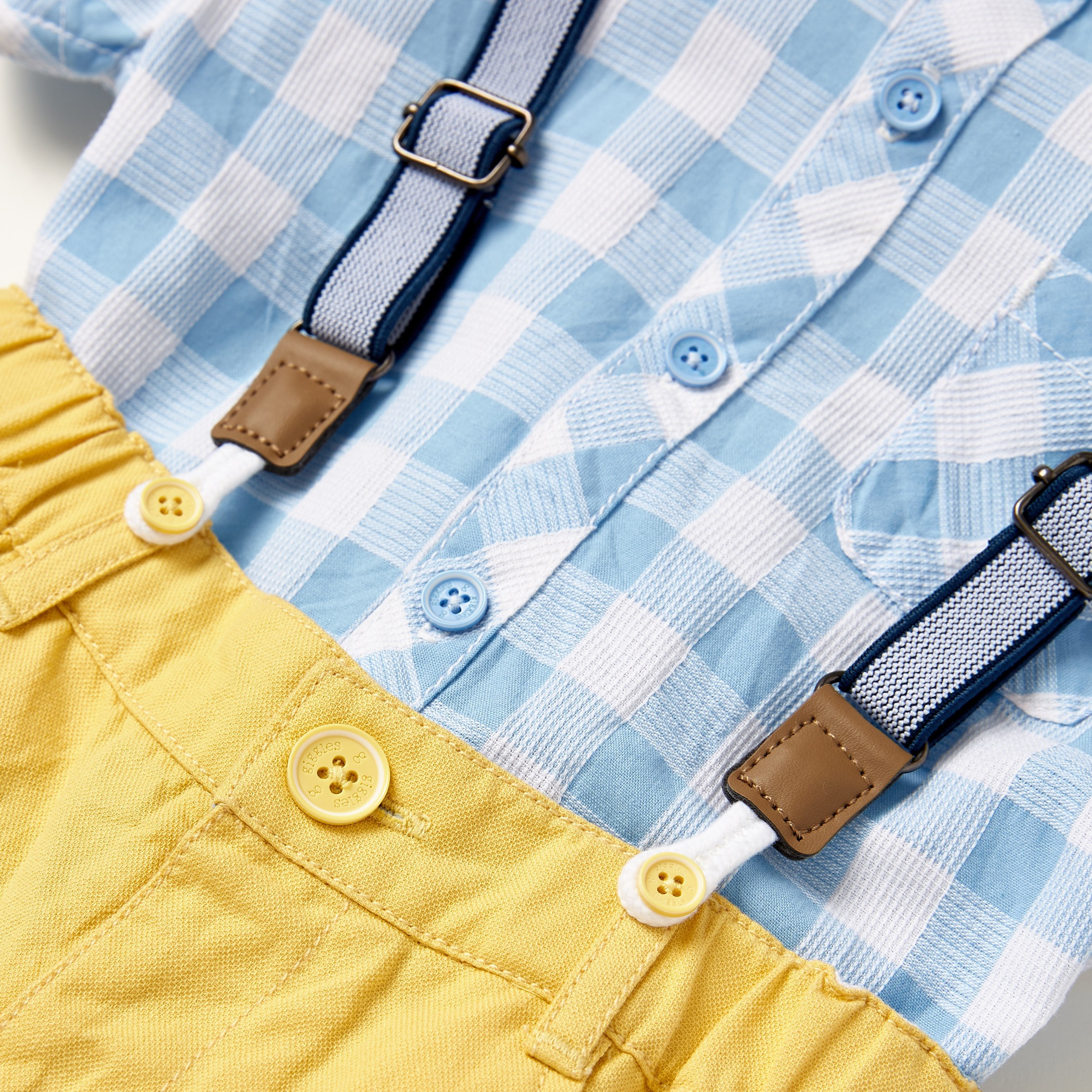 Giggles Checked Collared Shirt and Solid Shorts Set with Suspenders-baby-boys-clothing-setsandcoords-image-6